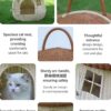 15 Luxury Rattan Cat House Bed – Enclosed Mushroom Pet Cave for Cats & Small Dogs | Breathable, Cozy Indoor & Outdoor Pet Nest