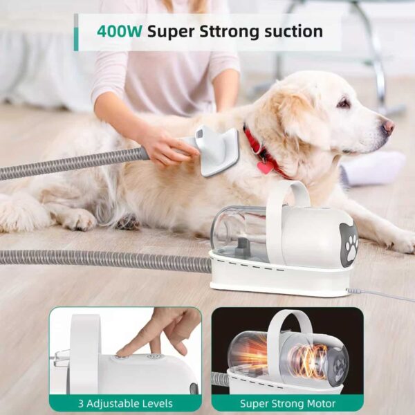 7-in-1 Pet Grooming Vacuum Kit for Dogs & Cats – Hair Clipper, Deshedding Brush & Fur