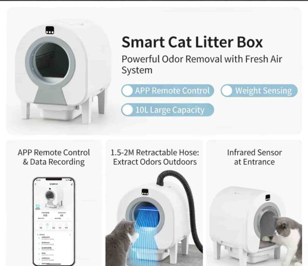 AI Smart Self-Cleaning Cat Litter Box | APP Remote Control