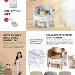 Smart Self-Cleaning Cat Litter Box – Open Stainless Steel Automatic Cat Toilet with APP Control