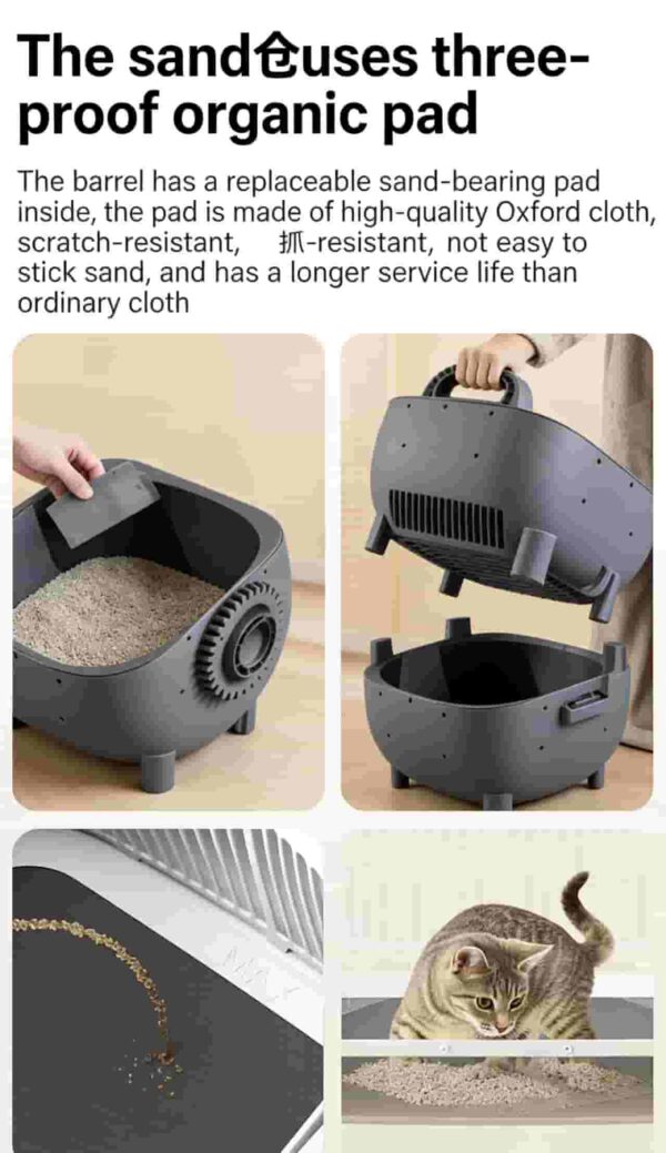 Smart Self-Cleaning Cat Litter Box – Open Stainless Steel Automatic Cat Toilet with APP Control