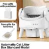 Smart Self-Cleaning Cat Litter Box – Open Stainless Steel Automatic Cat Toilet with APP Control