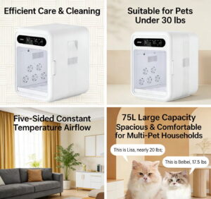 Jirpet F1 Smart Pet Dryer Box – Automatic Grooming Dryer for Cats & Dogs