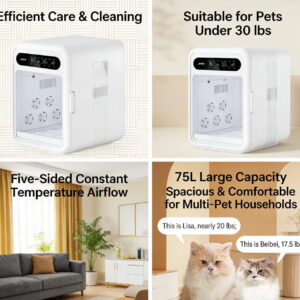 Jirpet F1 Smart Pet Dryer Box – Automatic Grooming Dryer for Cats & Dogs