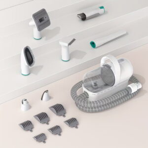 7-in-1 Pet Grooming Vacuum Kit for Dogs & Cats – Hair Clipper, Deshedding Brush & Fur