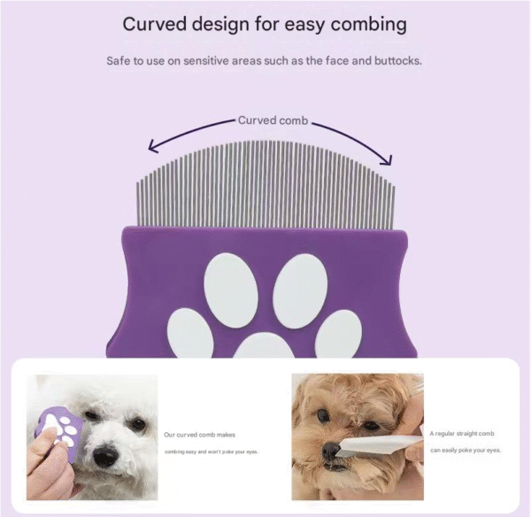 Pet Facial & Flea Comb: An Ultra-Fine, Safe Grooming Tool Designed Specifically for Dogs and Cats