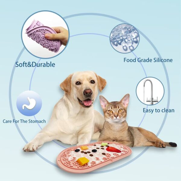 Silicone Pet Lick Mat, Slow Feeder & Anxiety Relief Mat for Dogs and Cats