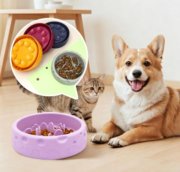 微信图片_20260505192529_1714_37 Silicone Slow Feeder Dog Bowl, Non-Slip Suction Cup Pet Slow Eating Bowl for Medium Dogs, Anti-Choking Interactive Puzzle Feeder