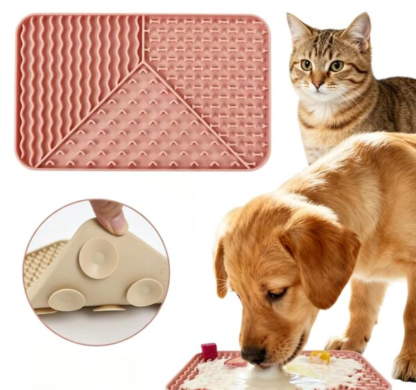 Silicone Pet Lick Mat, Slow Feeder & Anxiety Relief Mat for Dogs and Cats