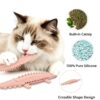 Silicone Crocodile-Shaped Cat Toothbrush Toy — Built-in Catnip, Teeth-Cleaning & Grinding Stick — Food-Grade, Bite-Resistant Chew Toy — Suitable for Adult Cats & Kittens